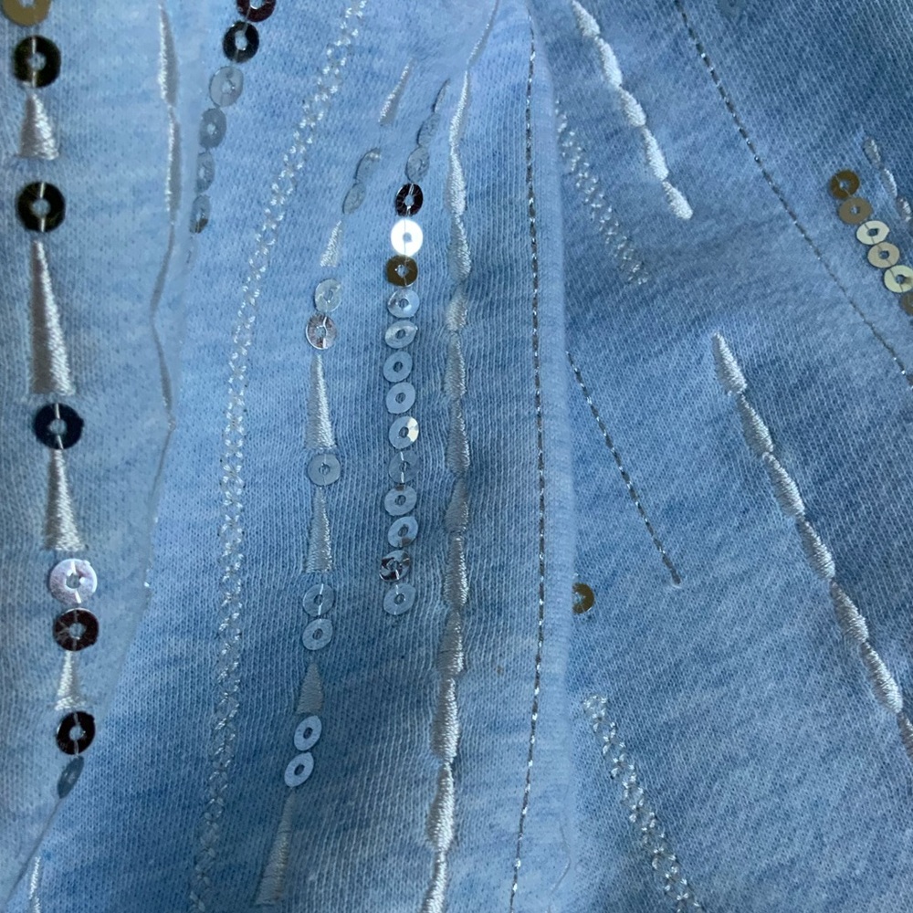 EUC Light Blue Embellished Sweatshirt Sz Medium